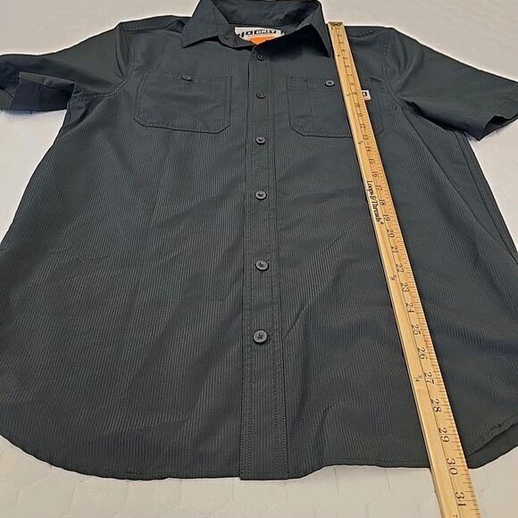 Duluth Trading 40 Grit Short Sleeve Button Down Shirt Size Medium Black Workwear - Picture 6 of 6